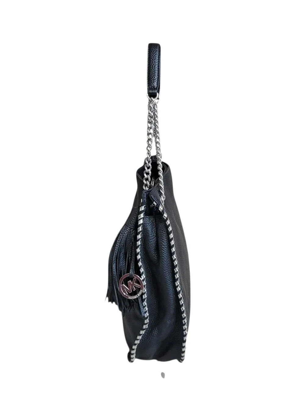 *NWT Michael Kors Whipped Chelsea Black Pebbled Leather Chain Shoulder Bag